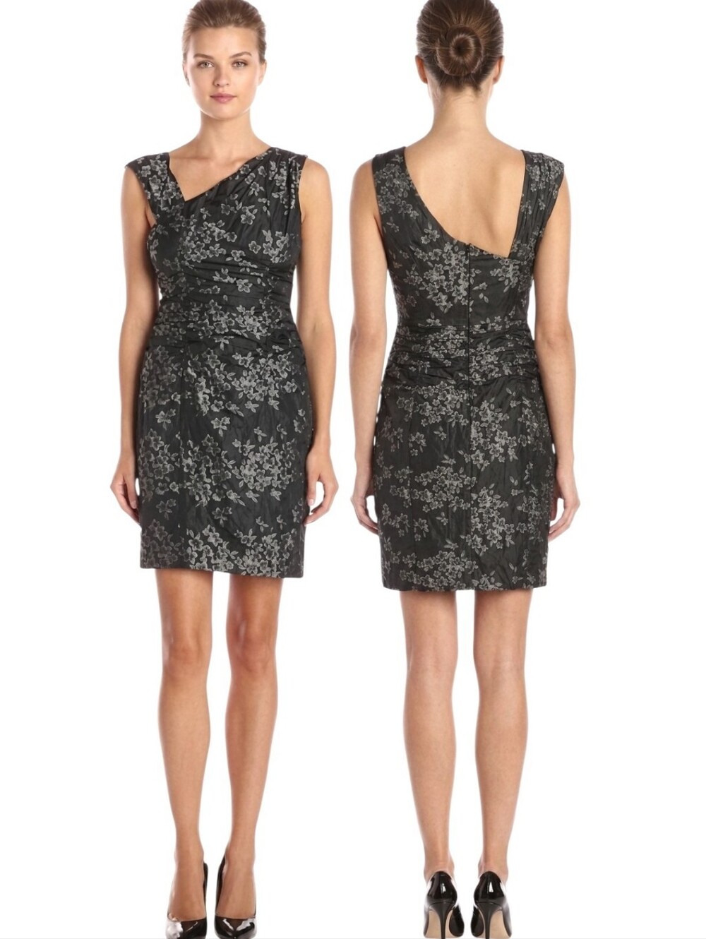 TRACY REESE Textured Taffata One Shoulder Sheath Cocktail Dress - Size 6